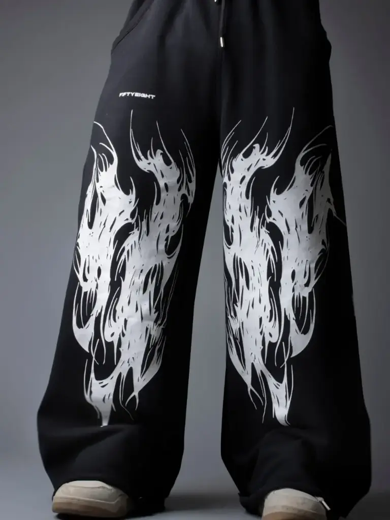 FiftyEight Men Printed Cotton Baggy-Fit Track  Pants