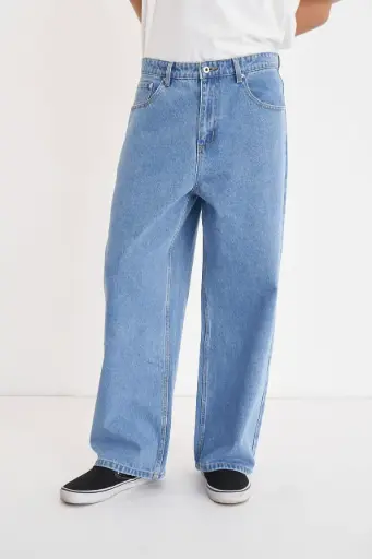 MENS BAGGY DENIM JEAN MID WASH